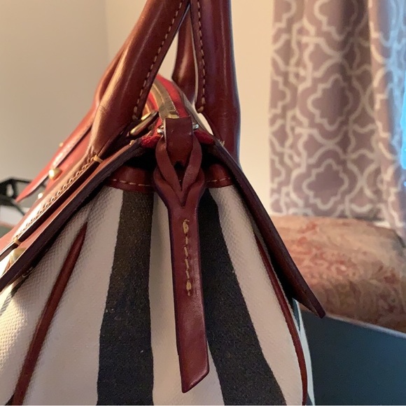 Dooney & Bourke Zebra Print Wilson Canvas & Leather Satchel - Picture 5 of 11
